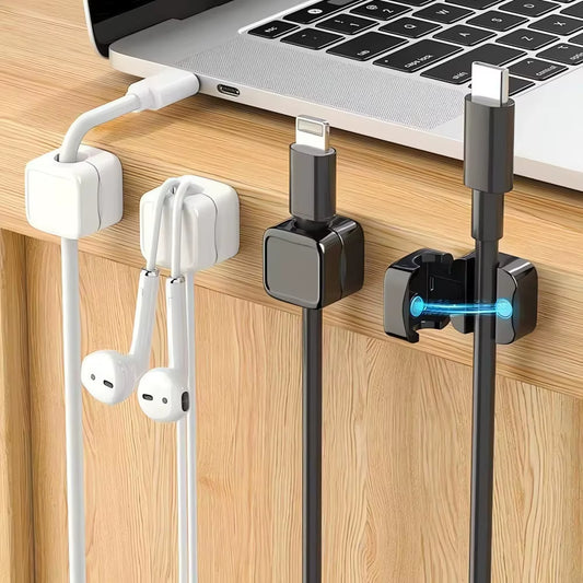 1/3/6 PCS Magnetic Cable Clips Cable Management Clamp Adjustable Cord Holder under Desk Cord Organizer Wire Management Holder